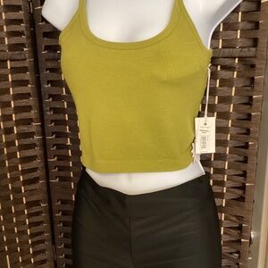 CREAM YOGA CROPPED BRA TOP (Color: Sage Green)